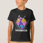 Badminton Player Sports Retro Vintage Vaporwave 90 T-Shirt<br><div class="desc">Badminton Player Sports Retro Vintage Vaporwave 90s</div>