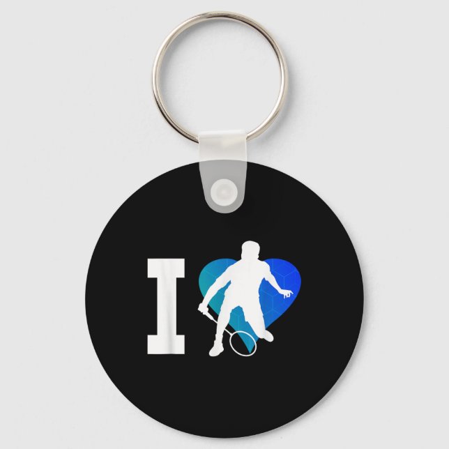 Badminton Player Squash Mens Shuttle Badminton  Key Ring (Front)