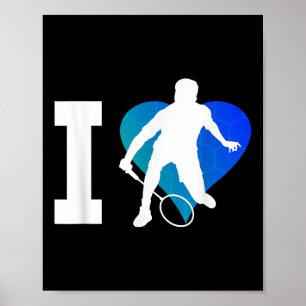 Badminton Player Squash Mens Shuttle Badminton  Poster