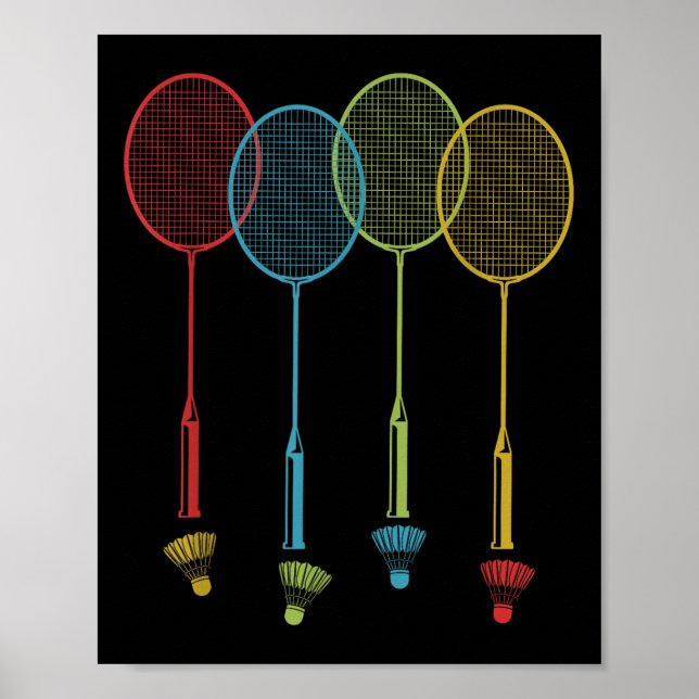 Badminton Player Team Shuttle Coach Match Badminto Poster (Front)