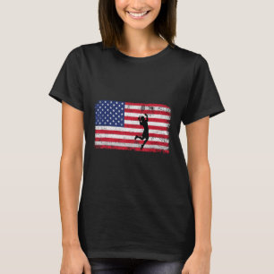 Badminton Player Usa Flag For Men Women Coach, Bad T-Shirt