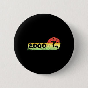 Badminton-player Vintage 2000 Birthday Shuttle Bad 6 Cm Round Badge