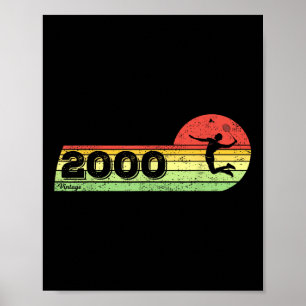 Badminton-player Vintage 2000 Birthday Shuttle Bad Poster