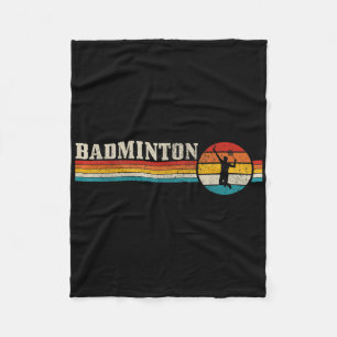 Badminton Player Vintage Badminton Fleece Blanket