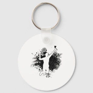 Badminton Player Vintage Badminton Key Ring