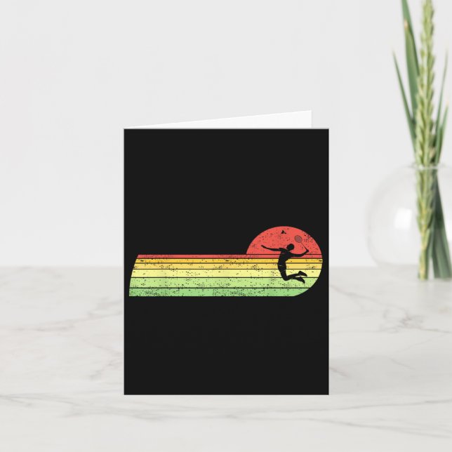 Badminton-player Vintage Birthday Shuttle Badminto Card (Front)