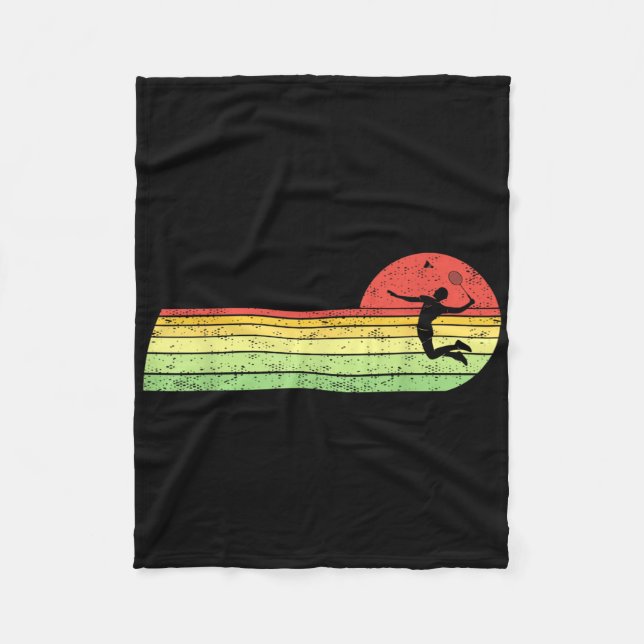 Badminton-player Vintage Birthday Shuttle Badminto Fleece Blanket (Front)