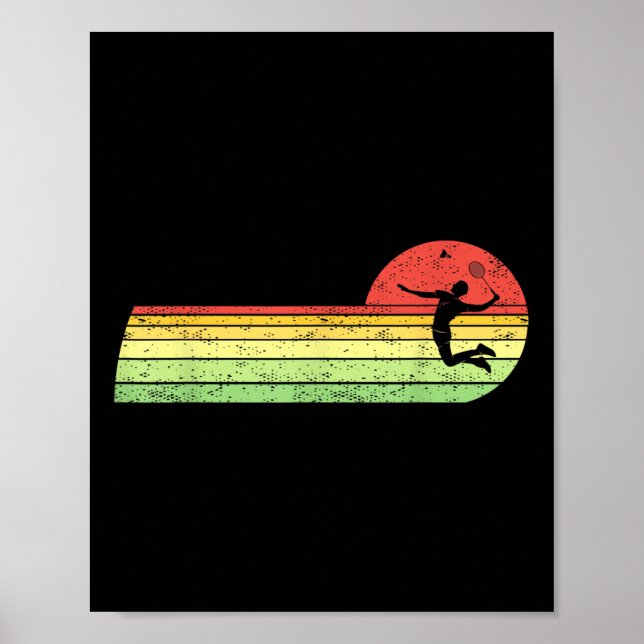 Badminton-player Vintage Birthday Shuttle Badminto Poster (Front)