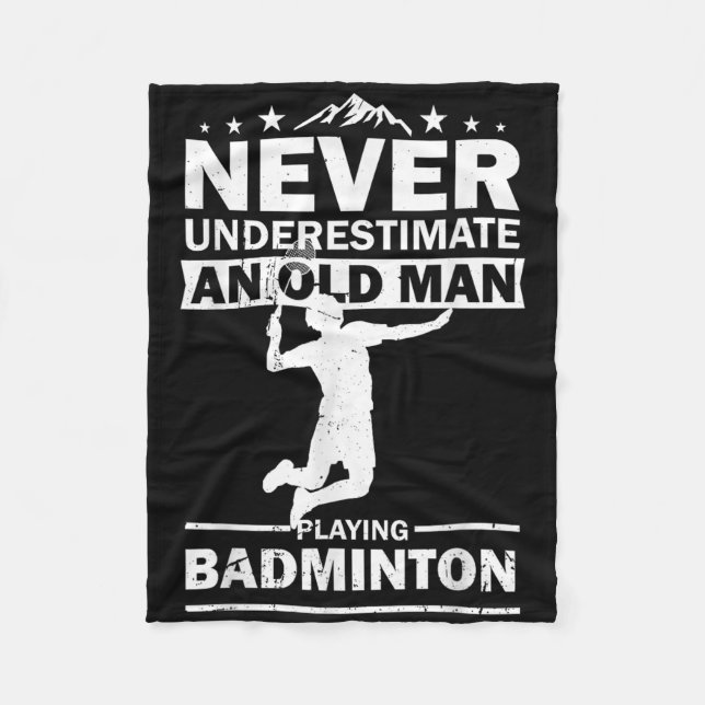 Badminton Player Womens Mens Shuttle Funny Badmint Fleece Blanket (Front)