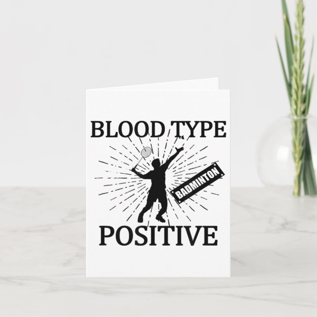 Badminton Positive Shuttle Court Game Sport Badmin Card (Front)