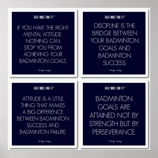 Badminton Quotes for Motivation: Success Poster (Front)