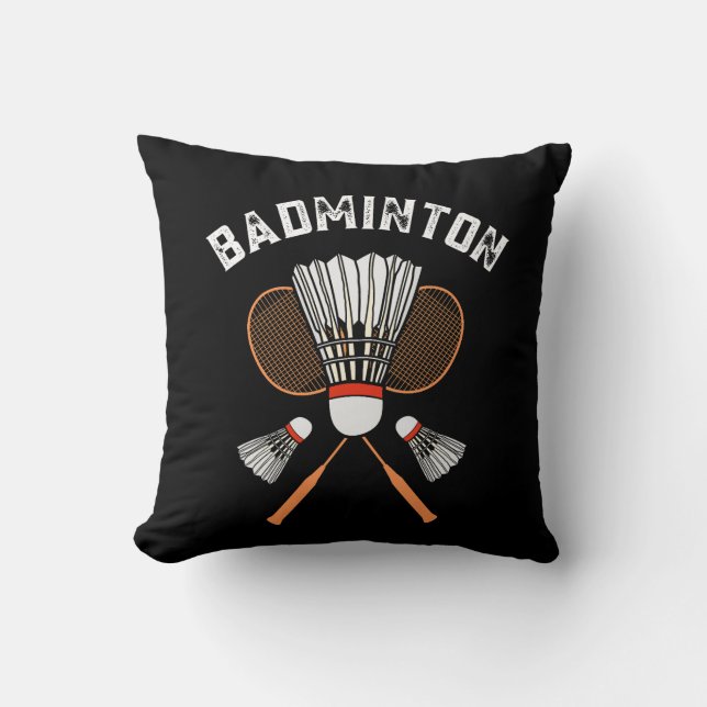 Badminton, Racket, and Shuttlecock Cushion (Front)