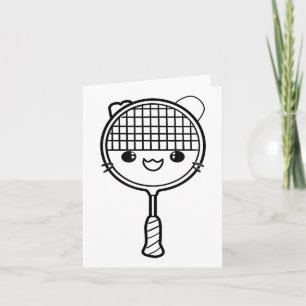 Badminton Racket Cartoon Look Shuttle Game Card