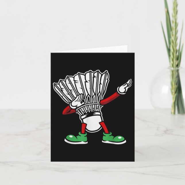 Badminton Racket Dabbing Shuttle Player Badminton  Card (Front)