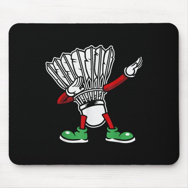 Badminton Racket Dabbing Shuttle Player Badminton  Mouse Pad (Front)