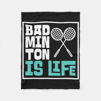 Badminton Racket - Funny Badminton Player 1  Fleece Blanket