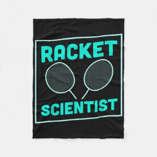 Badminton Racket Scientist Shuttle  Fleece Blanket