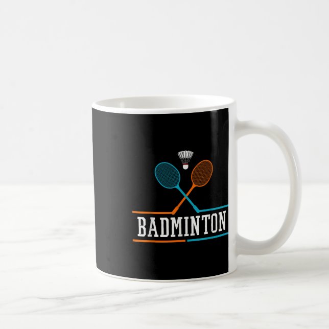 Badminton Racket Shuttle Team Coach Badminton Play Coffee Mug (Right)