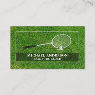 Badminton Racket Shuttlecock Professional Coach Business Card