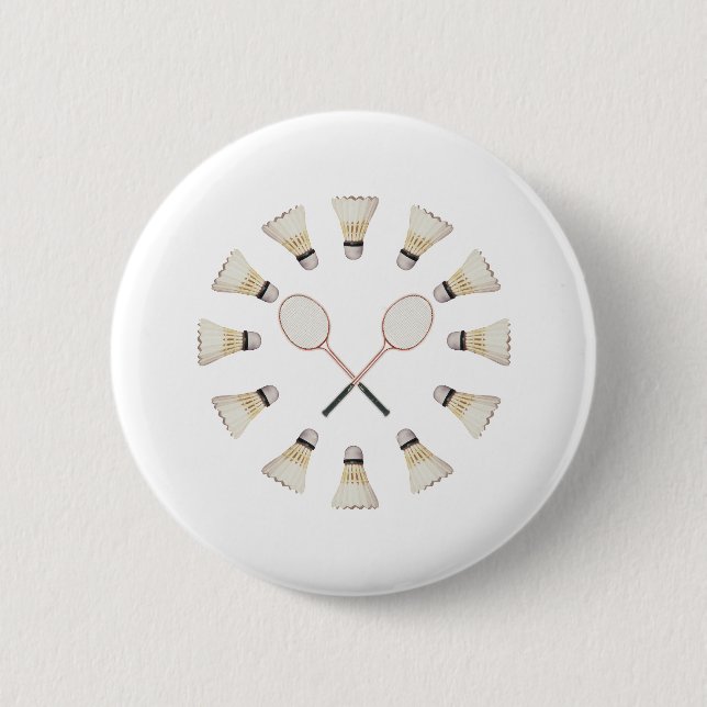 Badminton Rackets 6 Cm Round Badge (Front)