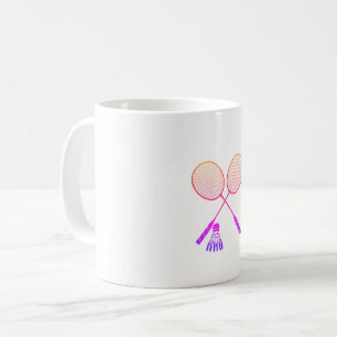 Badminton Rackets Shuttlecock Birdie Ombre Coffee Mug