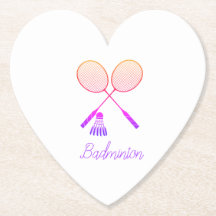 Badminton Rackets Shuttlecock Birdie Ombre Heart