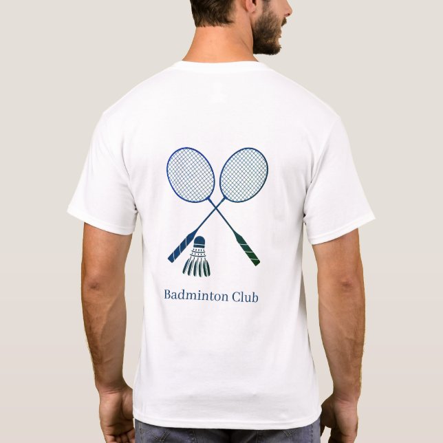 Badminton Rackets Shuttlecock Birdie Personalised T-Shirt (Back)