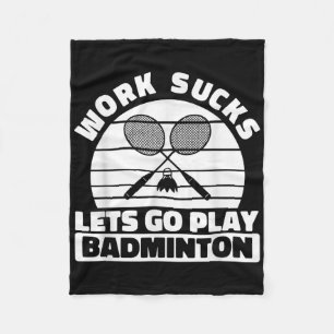 Badminton Racquet Player Racket - Team Court Shutt Fleece Blanket