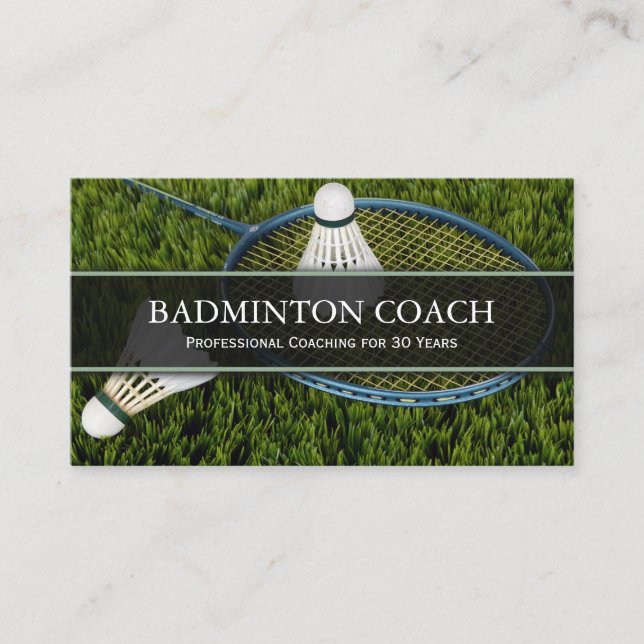 Badminton Raquet -  School Coach Business Card (Front)