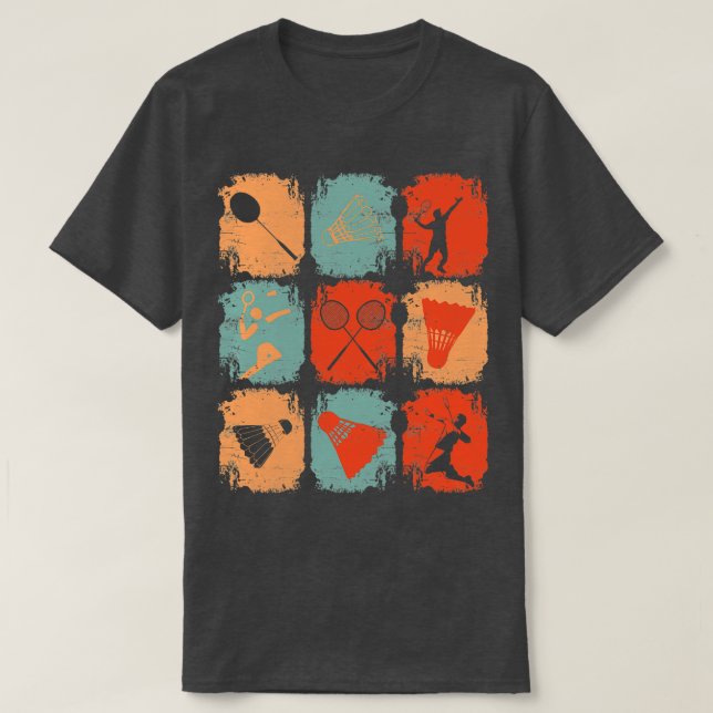 Badminton Retro 2 T-Shirt (Design Front)