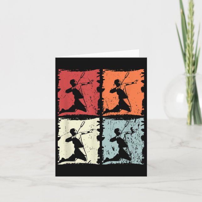 Badminton Retro Badminton Player, Shuttle  Card (Front)