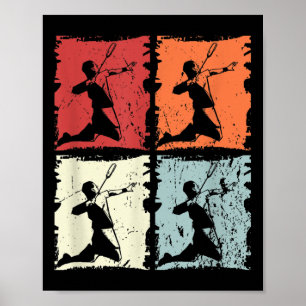 Badminton Retro Badminton Player, Shuttle  Poster