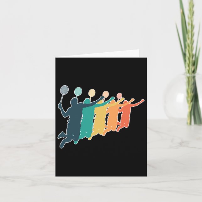 Badminton Retro Racket  Card (Front)