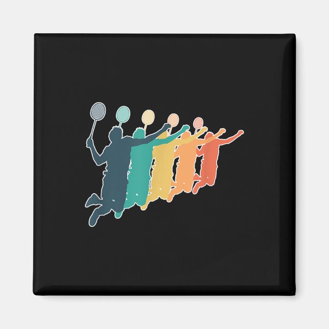 Badminton Retro Racket  Magnet (Front)