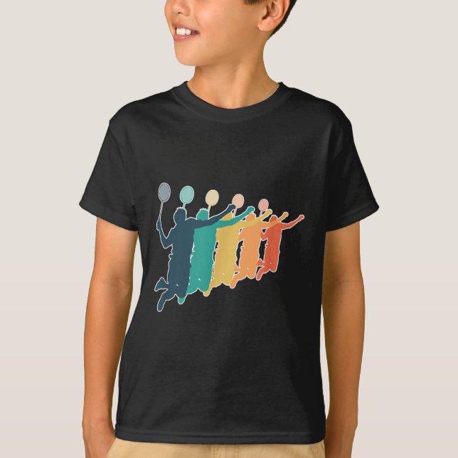 Badminton Retro Racket  T-Shirt (Front)