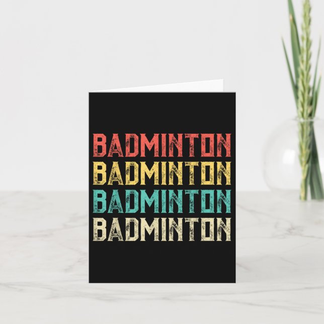 Badminton, Retro Vintage Badminton  Card (Front)