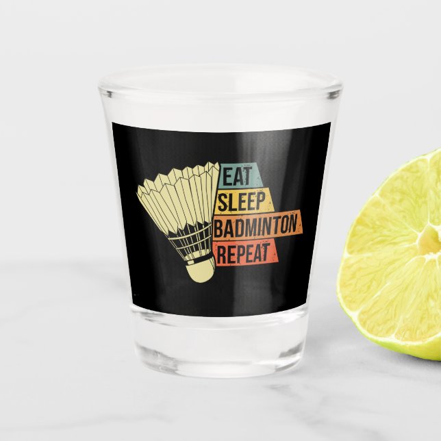 Badminton Retro Vintage Shot Glass (Front)