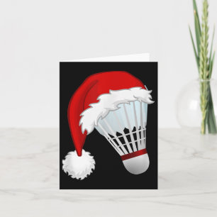 Badminton Santa Hat Sports Christmas  Card