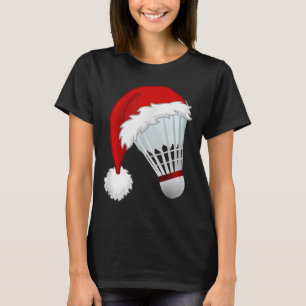 Badminton Santa Hat Sports Christmas T-Shirt