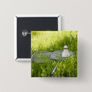 Badminton Set to Go 15 Cm Square Badge