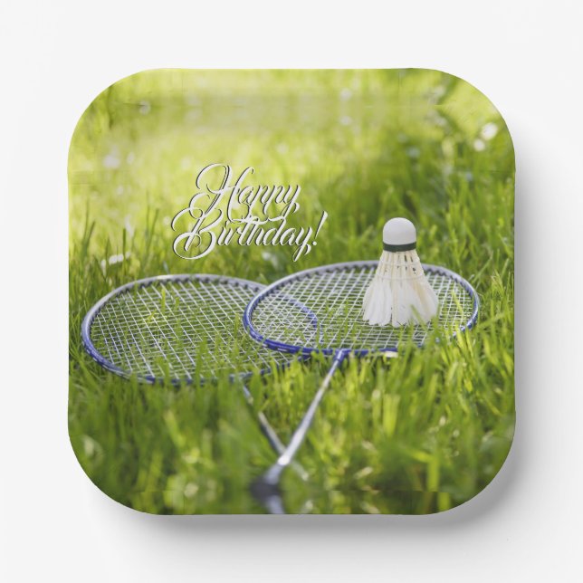 Badminton Set to Go Paper Plate (Front)