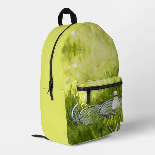 Badminton Set to Go Printed Backpack (Back Corner Left)