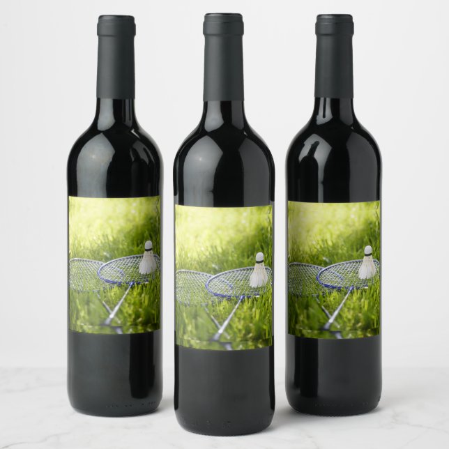 Badminton Set to Go Wine Label (Bottles)