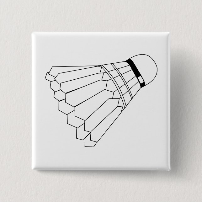 Badminton Shuttle 15 Cm Square Badge (Front)