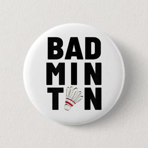 Badminton Shuttle  6 Cm Round Badge