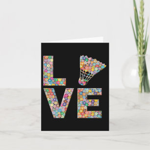 Badminton Shuttle Ball Love Flowers  Card