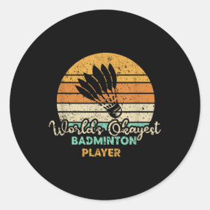 Badminton Shuttle Ball Sports Tennis Serve Classic Round Sticker