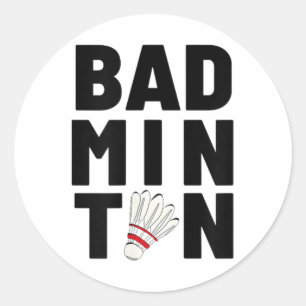 Badminton Shuttle Classic Round Sticker