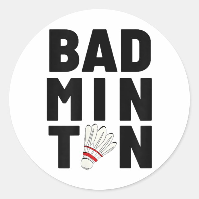 Badminton Shuttle  Classic Round Sticker (Front)