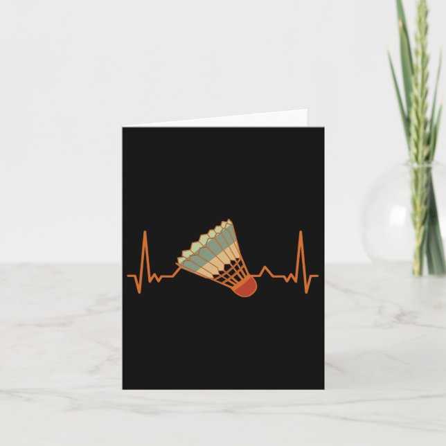 Badminton Shuttle Court Game Sport Heartbeat Badmi Card (Front)